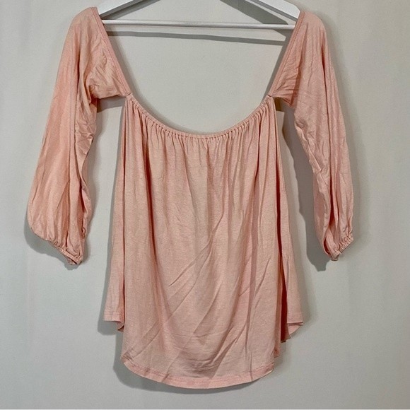 Amerikan Basics Women’s Off The Shoulder Loose Tee Pink NWT - Picture 1 of 7